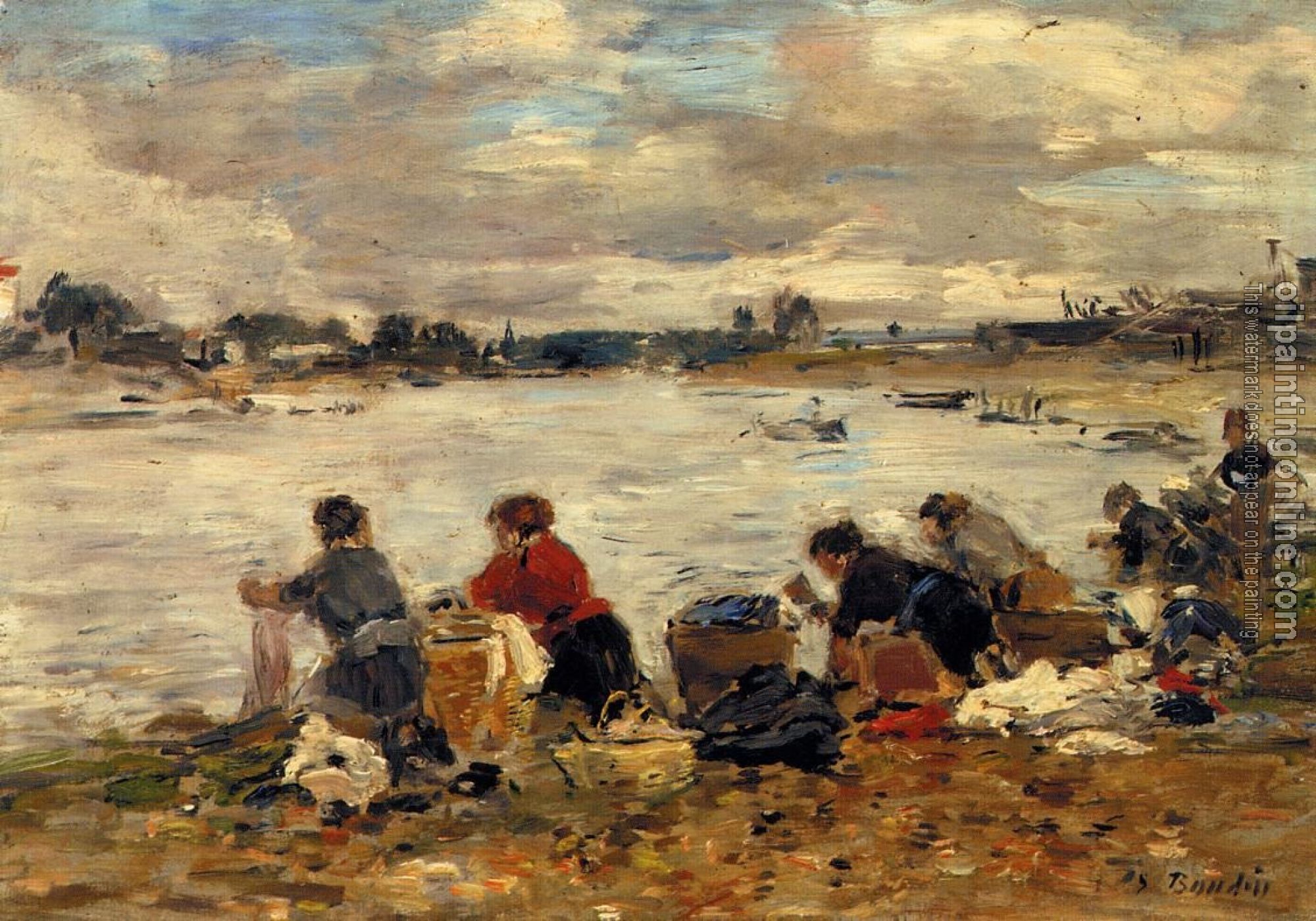 Boudin, Eugene - Laundresses on the Bankes of the Touques